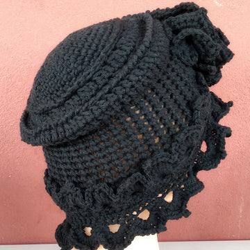 Crochet Tutorial Pattern for my Cosmosicula's hat. Retro style hat. Elegant winter hat. Pdf 25 pages, 64 photos, 5 videos. English version.