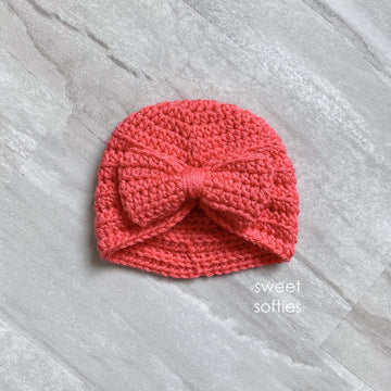 Ribbed Baby Turban Hat with Bow