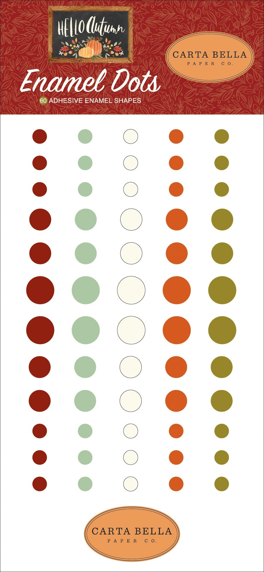 Echo Park Paper Carta Bella Adhesive Enamel Dots 60/Pkg - Hello Autumn