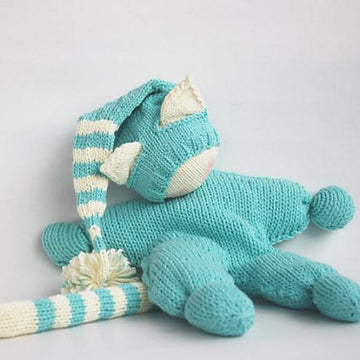 Waldorf knitted Cat doll for small babies