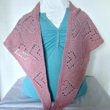 Alpaca Lace Hearts Triangle Scarf