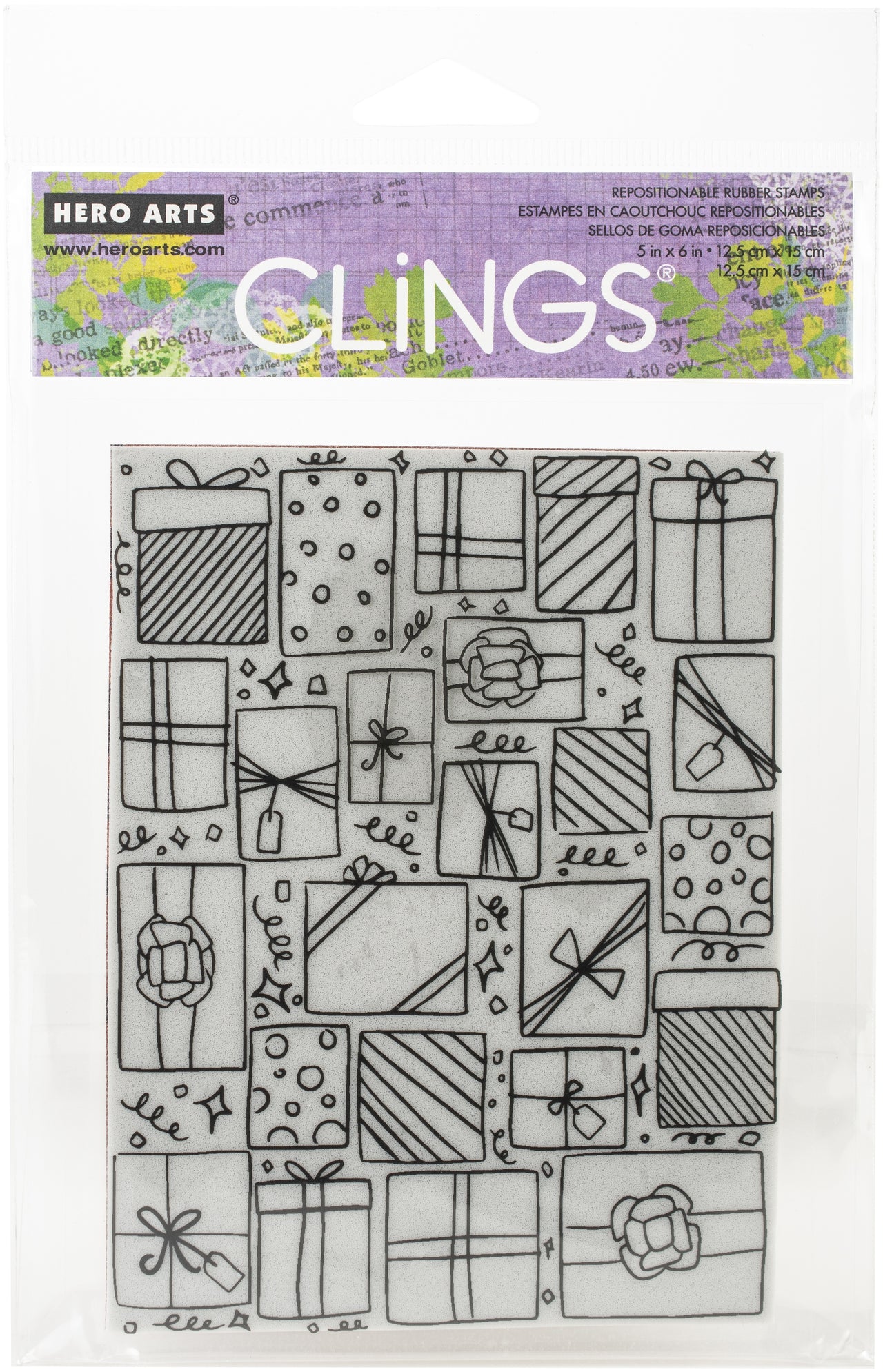 Hero Arts Background Cling Stamp 6"X6" - Presents