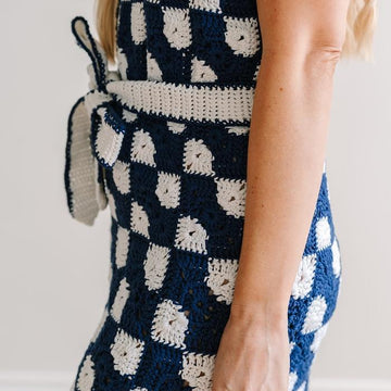 Women's Bowtie Granny Square Dress