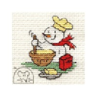 Mouseloft Christmas Card Stitchlet - Christmas Baking Cross Stitch Kit - 64mm