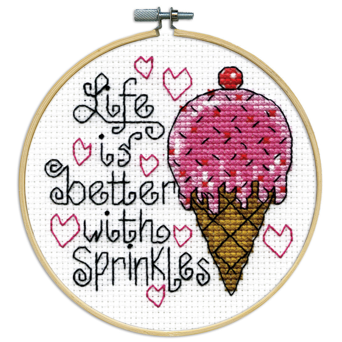 Design Works Sprinkles Cross Stitch Kit - 4in Round