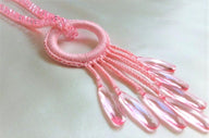 Crocheted Ring Necklace Beaded