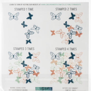 Concord & 9th Clear Stamps 6"X6" - Butterfly Love Turnabout