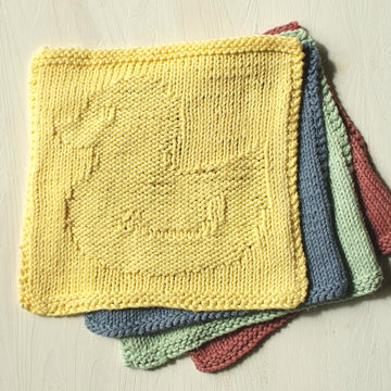 Duck knit/purl face cloth square