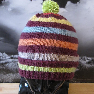 Stripe Bobble Beanie Hat