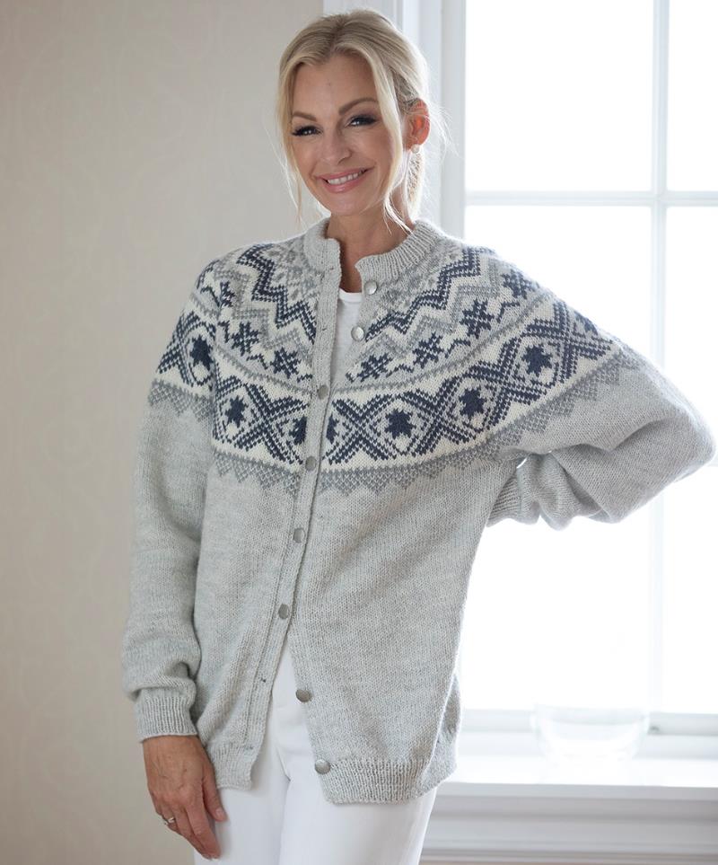 Mikkal Cardigan in Viking Garn Alpaca Storm - Downloadable PDF