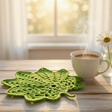 Crochet Leaf Coaster Pattern – Instant PDF Download + Video Tutorial