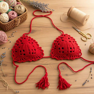 Crochet Heart Bra Pdf + Video Tutorials