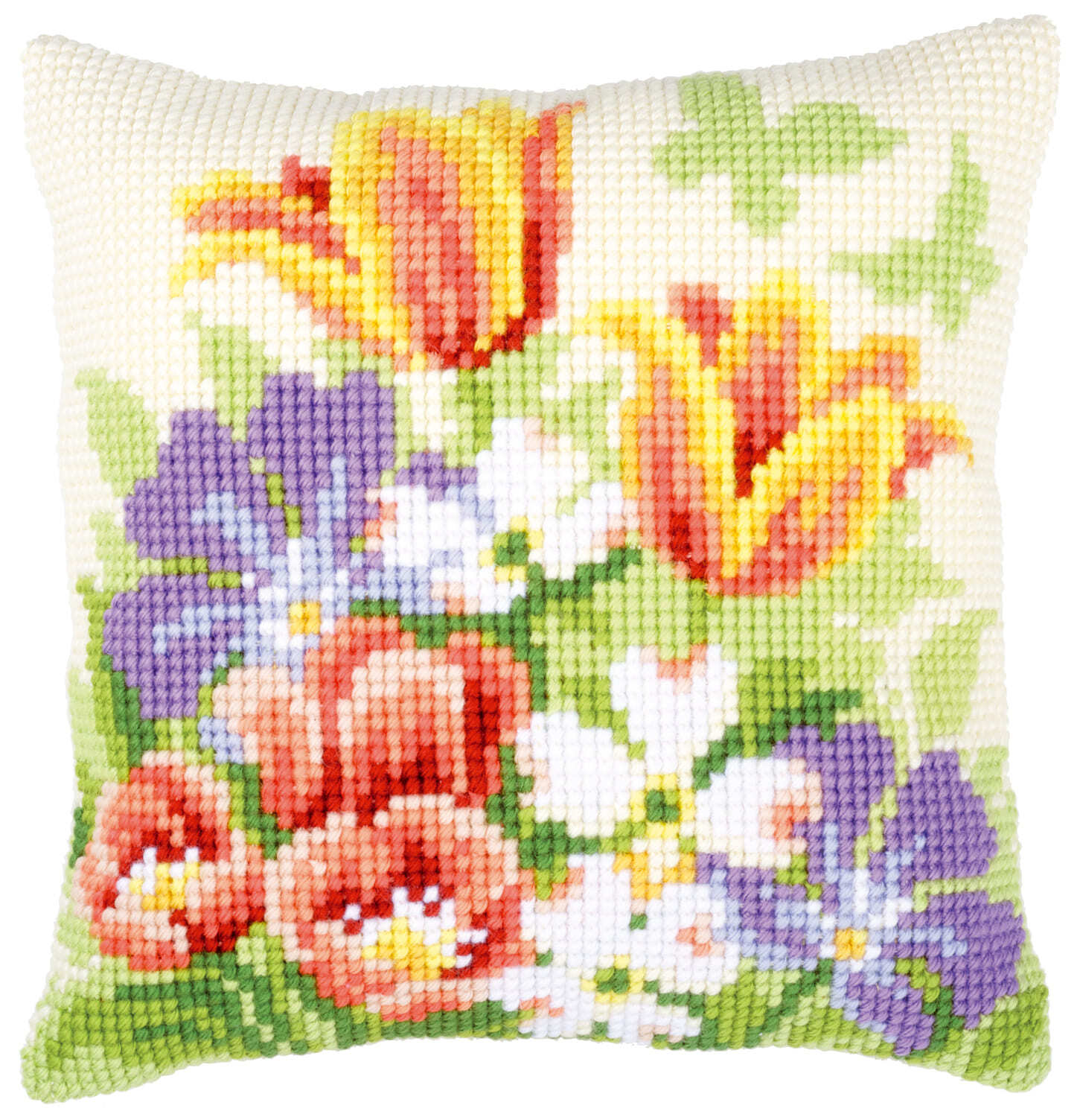 Vervaco Cross Stitch Cushion Kit Spring Flowers Cross Stitch Kit