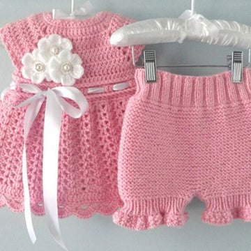 Crocheted Baby Dress Knitting Baby Bloomers