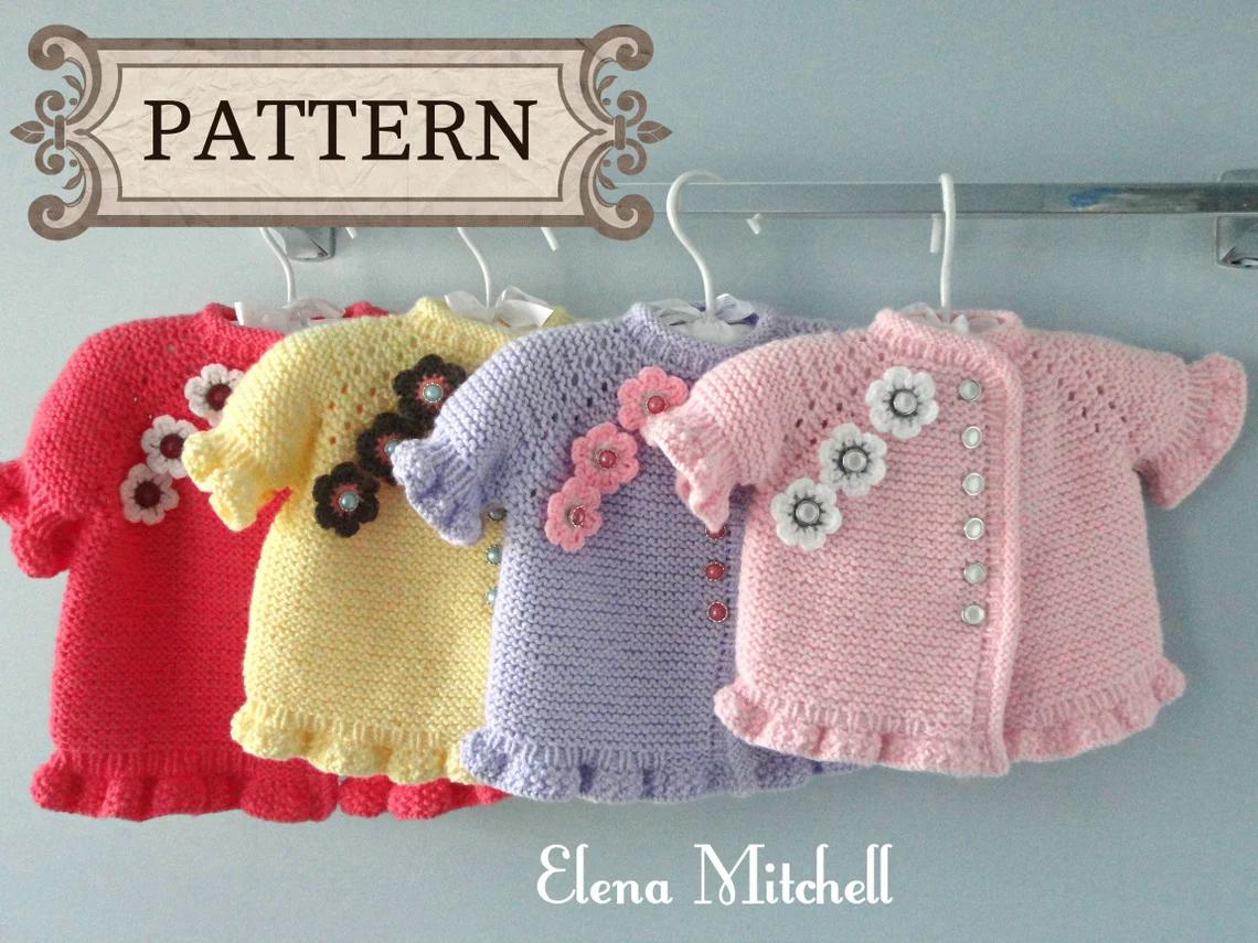 Knitting PATTERN Baby Girl Cardigan Charlotte