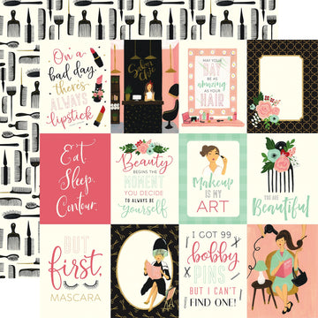 Echo Park Paper Salon Double-Sided Cardstock 12"X12" 25/Pkg - 3"X4" Journaling Cards
