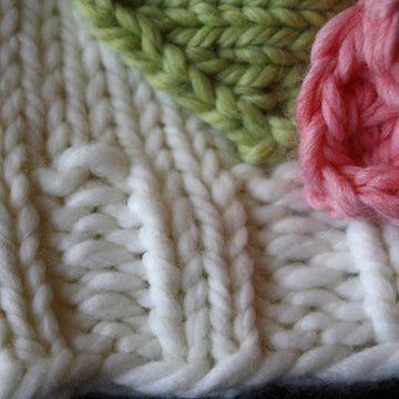 Bulky Knit Hat with Flower
