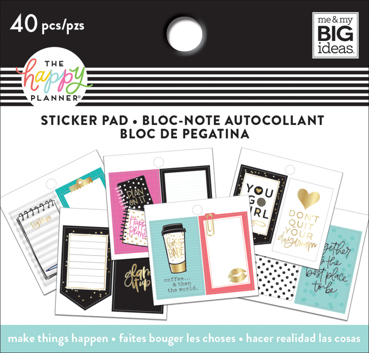 Happy Planner Tiny Sticker Pad - Make Things Happen, 40/Pkg