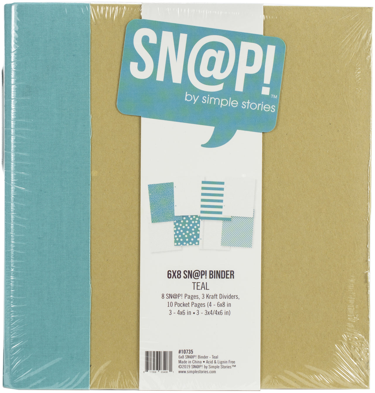 Simple Stories Sn@p! Binder 6"X8" - Teal