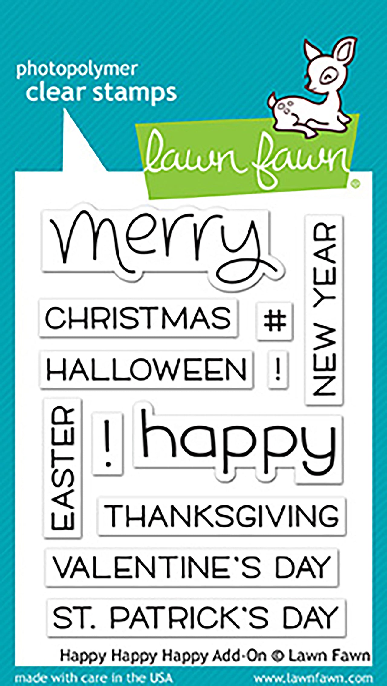 Lawn Fawn Clear Stamps 3"X4" - Happy Happy Happy