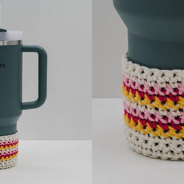 Striped Crochet Stanley Cup Boot