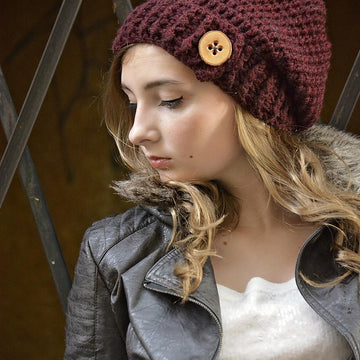 Button Tab Slouchy Hat / Pattern 020