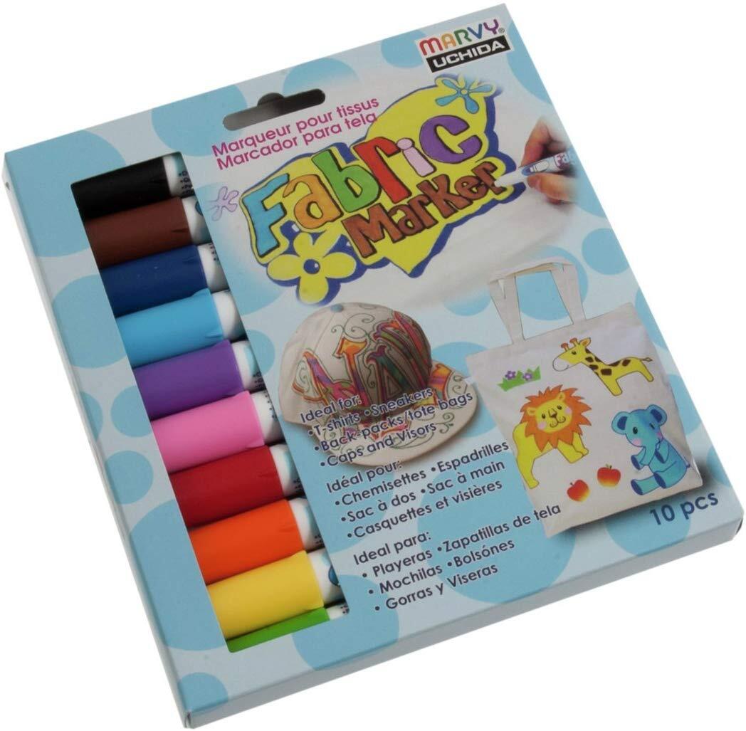 Panduro Hobby Fabric Marker Pens - Set of 10 Colours