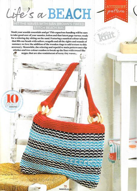Tweed Stripes Beach Bag