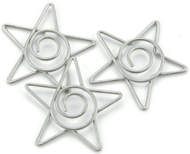 Creative Impressions Metal Spiral Star Paper Clips 1" 15/Pkg - Pewter