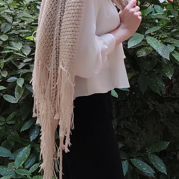 Sunwoven mesh shawl