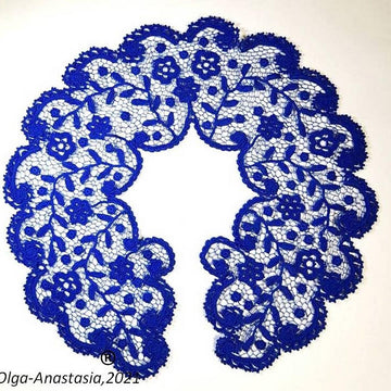 Lace blue detachable collar