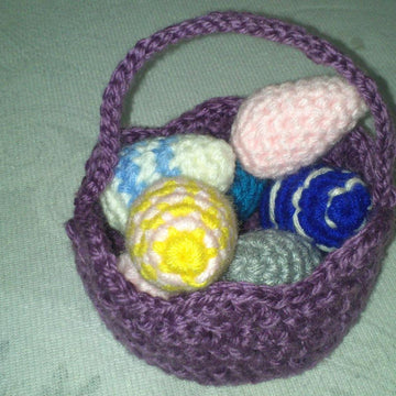 Easter eggs and basket