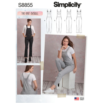 Simplicity S8855 Misses Knit Overalls - Sewing Pattern