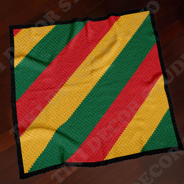Rasta Bordered Blanket Jamaica Lapghan Afro Style Graphghan C2C CROCHET PATTERN