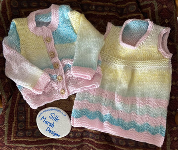 Natasha Baby Dress and Cardigan Knitting Pattern