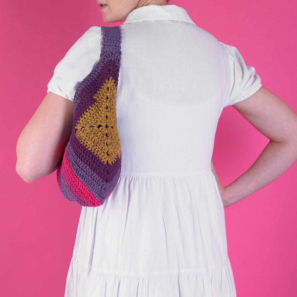 Sundown Shoulder Bag - Free Crochet Pattern for Women in Paintbox Yarns Recycled Crafty Pots by Paintbox Yarns