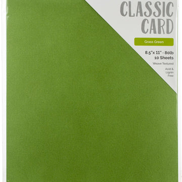 Tonic Studios Craft Perfect Weave Textured Classic Card 8.5"X11" 10/Pkg - Grass Green