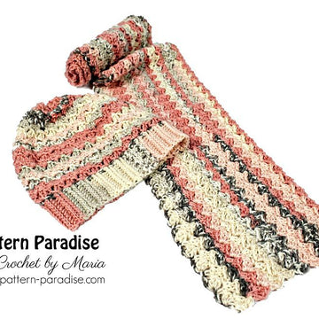 Sunset Blush Hat and Scarf Set