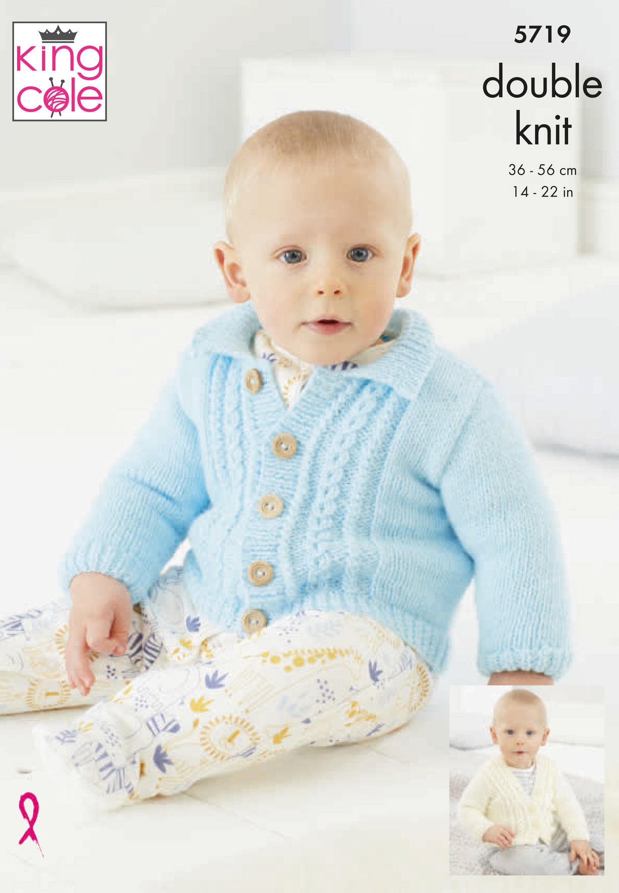 Baby Cardigans in King Cole Big Value Baby DK 50g - 5719 - Leaflet