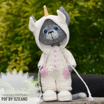 Сrochet pattern: Doll Clothes set PDF - Outfit Little unicorn for Amigurumi Doll approx. 19.5 cm