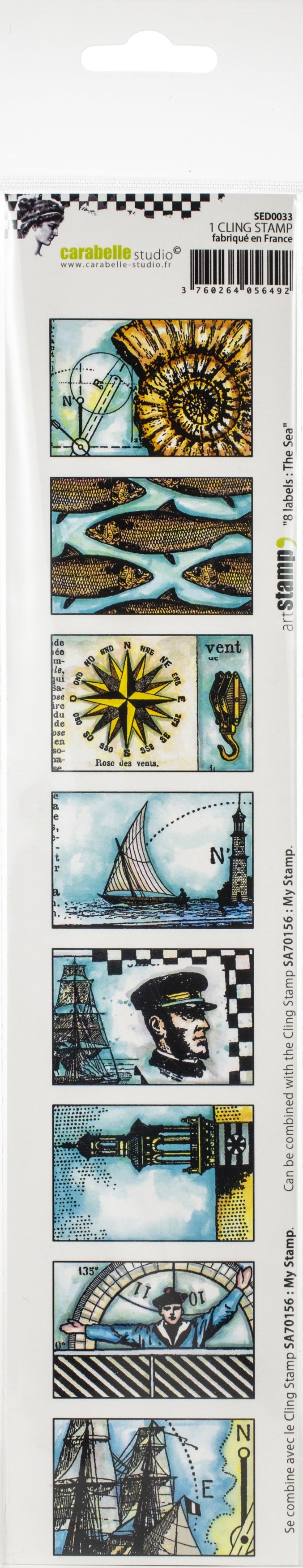 Carabelle Studio Carabella Studio Cling Stamp Edge 2"X11.5" - The Sea