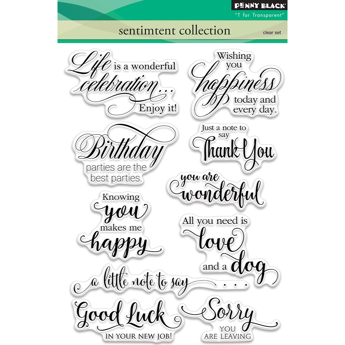 Penny Black Clear Stamps - Sentiment Collection
