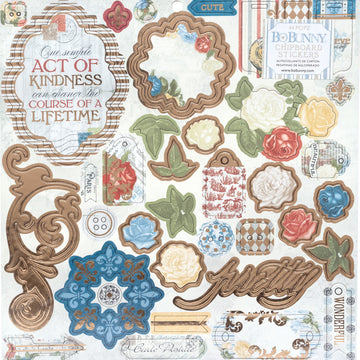 American Crafts Boulevard Chipboard Stickers 12"X12" - W/Silver Foil Accents