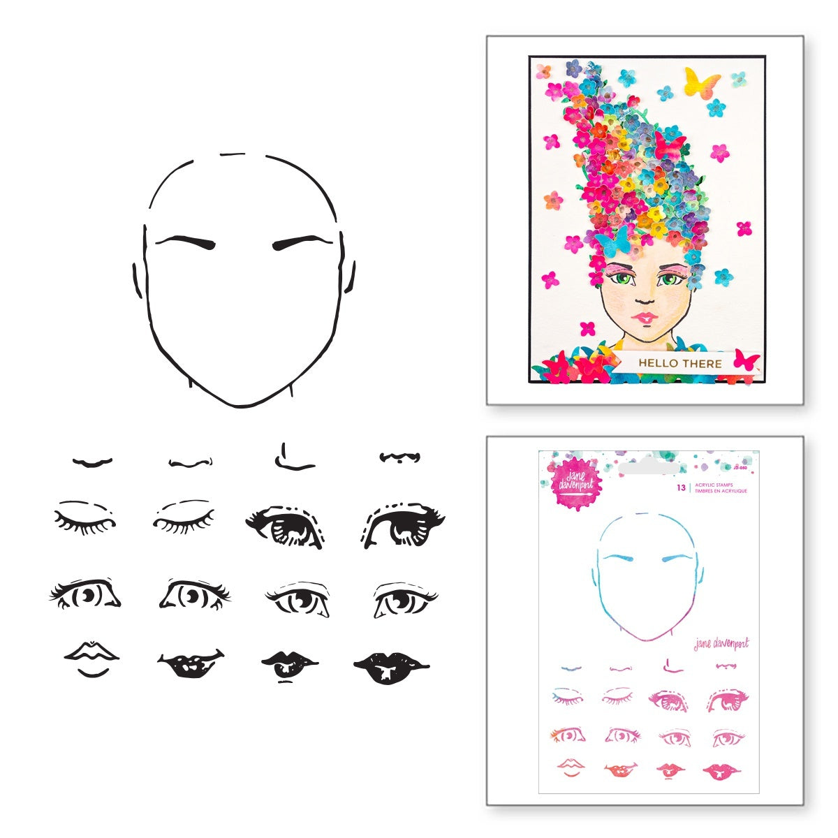 Spellbinders Jane Davenport Clear Stamps - Eyes