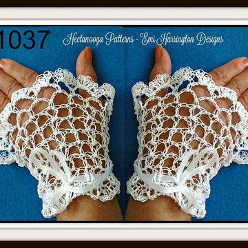 1037-White Wedding Lacy cuffs