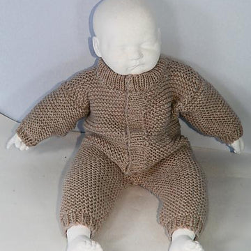 Baby Simple Aran Garter Stitch Onesie