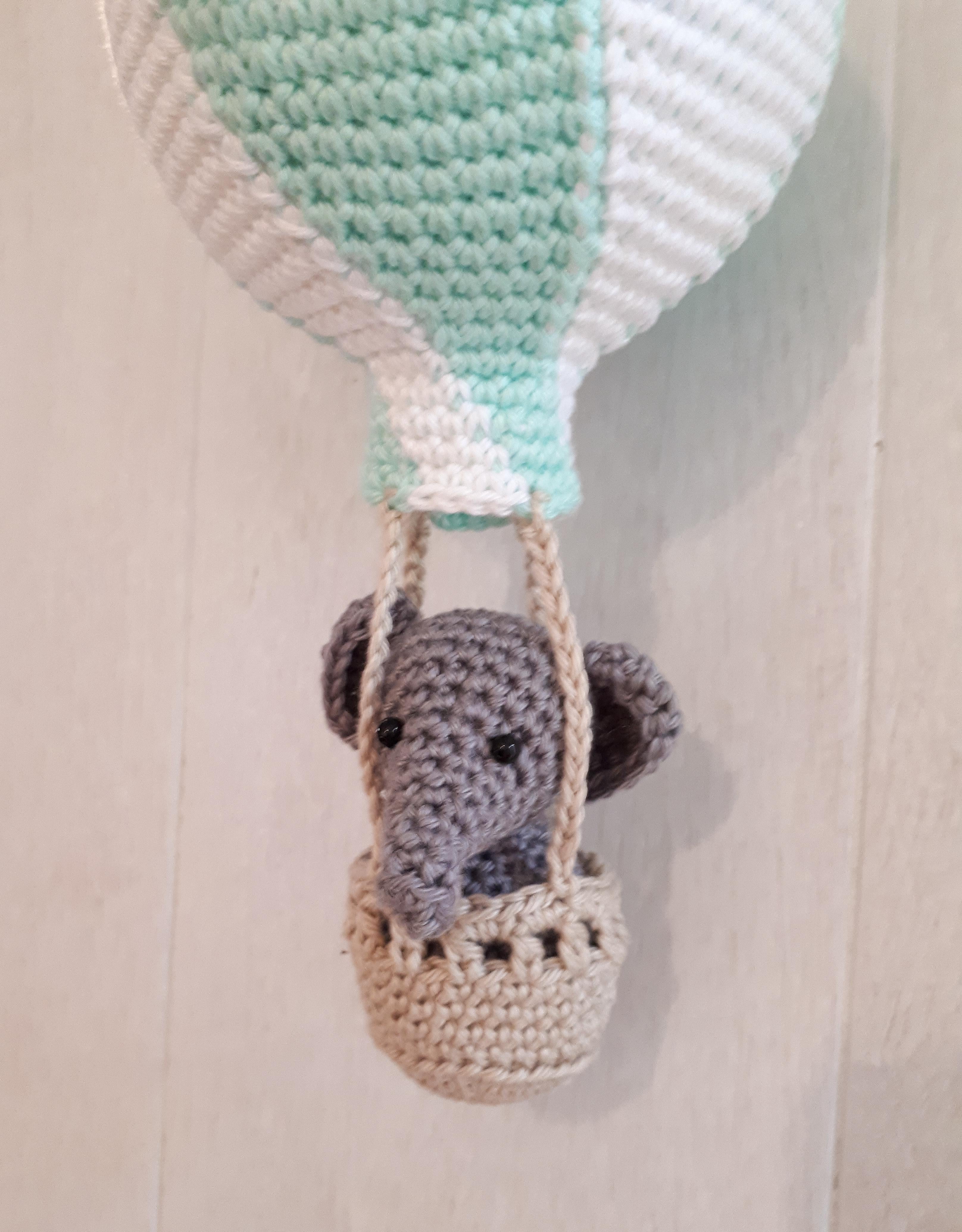 Elephant in a hot air balloon