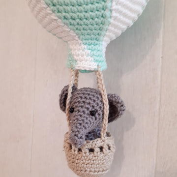 Elephant in a hot air balloon