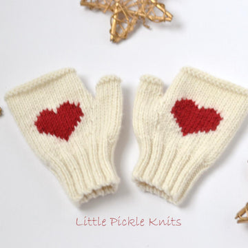 Heart Fingerless Mittens