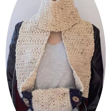 Cozy Cool Beans Scarf ~ Detachable Hand-Muff